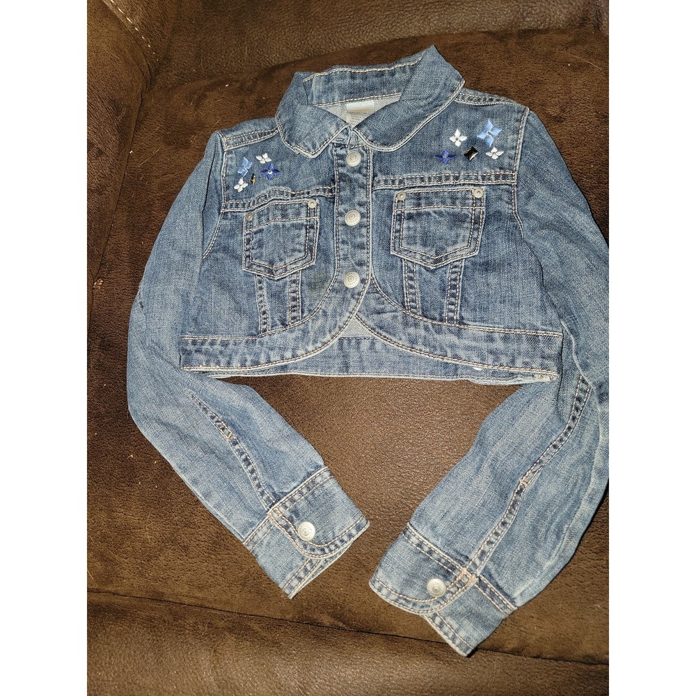 Gymboree greek isle style cropped jean jacket‎ size small 5 6